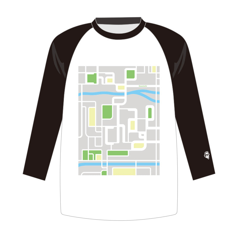 Chageのずっと細道 ラグランTシャツ（ホワイト×ブラック